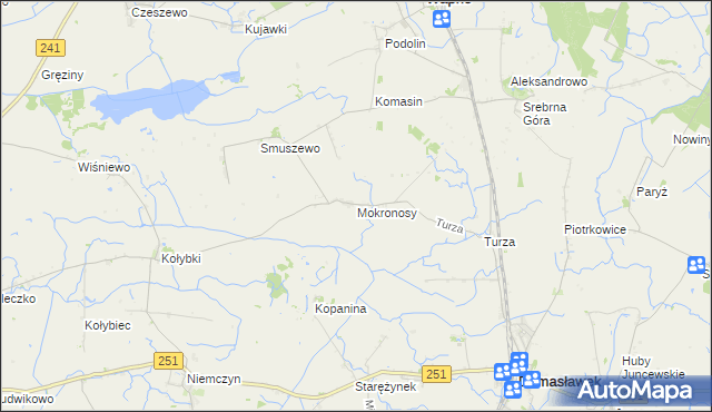 mapa Mokronosy, Mokronosy na mapie Targeo