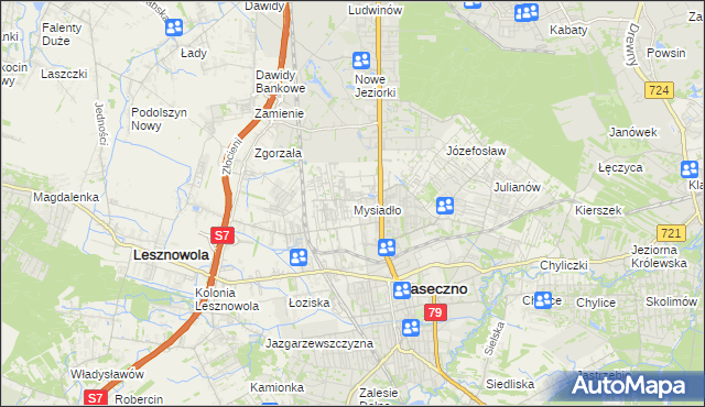 mapa Mysiadło, Mysiadło na mapie Targeo