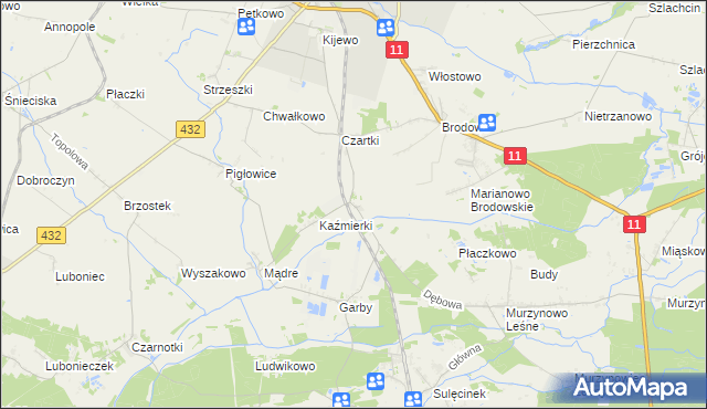 mapa Nadziejewo gmina Środa Wielkopolska, Nadziejewo gmina Środa Wielkopolska na mapie Targeo