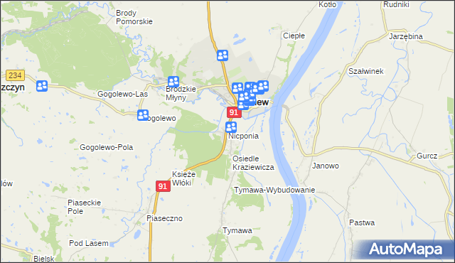 mapa Nicponia, Nicponia na mapie Targeo