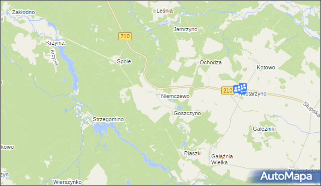 mapa Niemczewo gmina Dębnica Kaszubska, Niemczewo gmina Dębnica Kaszubska na mapie Targeo