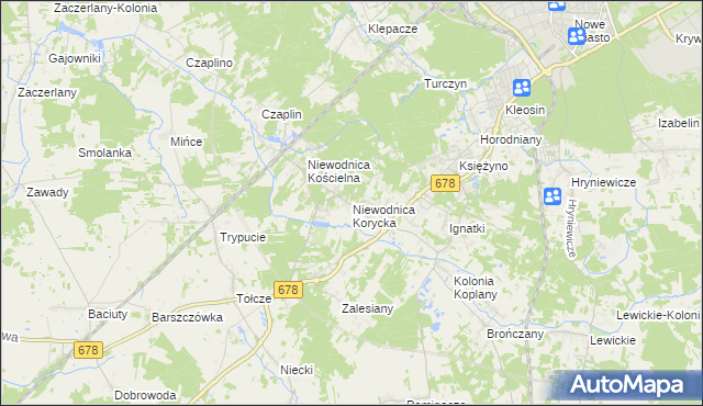 mapa Niewodnica Korycka, Niewodnica Korycka na mapie Targeo