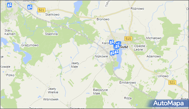 mapa Nipkowie, Nipkowie na mapie Targeo