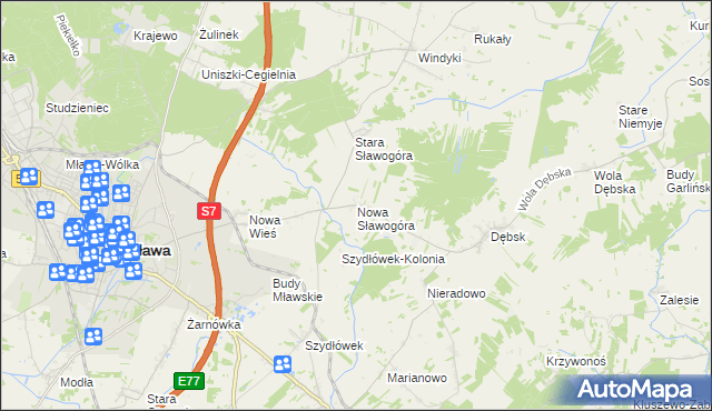 mapa Nowa Sławogóra, Nowa Sławogóra na mapie Targeo