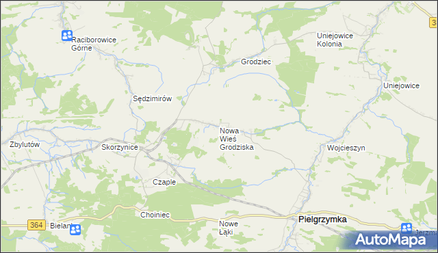 mapa Nowa Wieś Grodziska, Nowa Wieś Grodziska na mapie Targeo