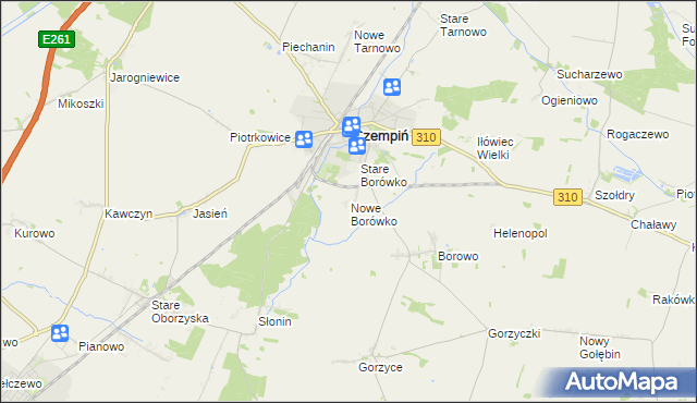 mapa Nowe Borówko, Nowe Borówko na mapie Targeo