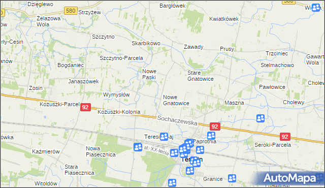 mapa Nowe Gnatowice, Nowe Gnatowice na mapie Targeo