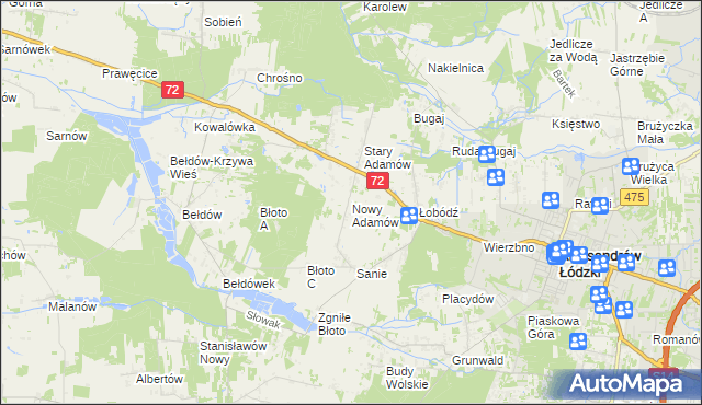 mapa Nowy Adamów, Nowy Adamów na mapie Targeo
