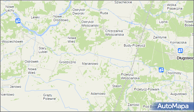 mapa Olszaki, Olszaki na mapie Targeo