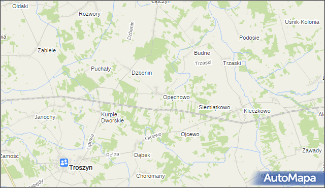 mapa Opęchowo, Opęchowo na mapie Targeo