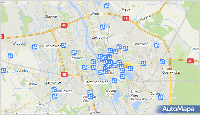 mapa Opola, Opole na mapie Targeo