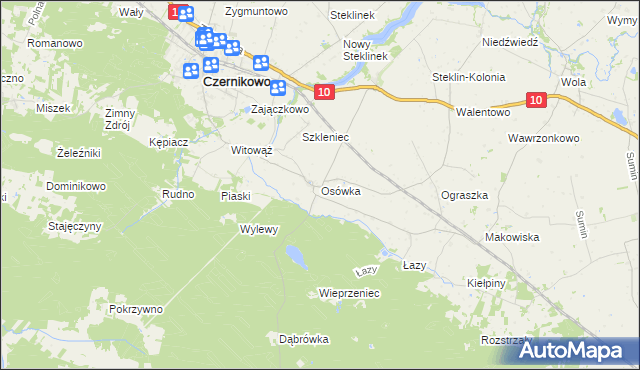 mapa Osówka gmina Czernikowo, Osówka gmina Czernikowo na mapie Targeo