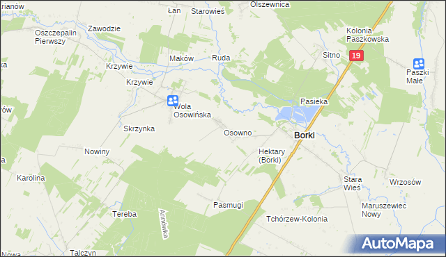 mapa Osowno, Osowno na mapie Targeo