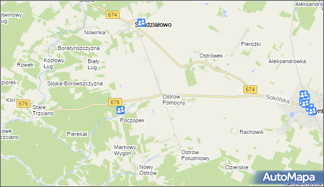 mapa Ostrów Północny, Ostrów Północny na mapie Targeo