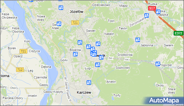 mapa Otwock, Otwock na mapie Targeo