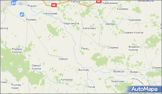 mapa Pace, Pace na mapie Targeo