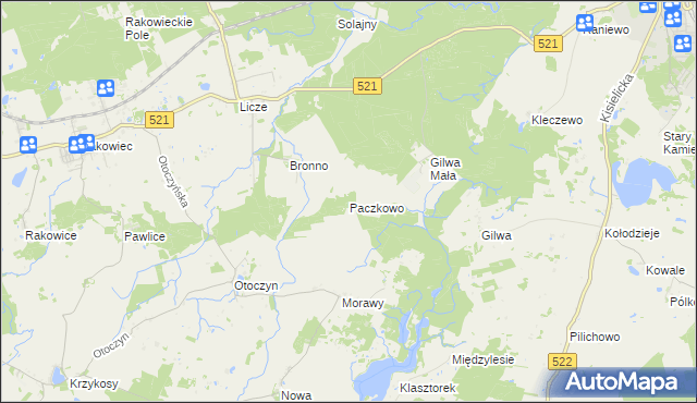 mapa Paczkowo gmina Kwidzyn, Paczkowo gmina Kwidzyn na mapie Targeo