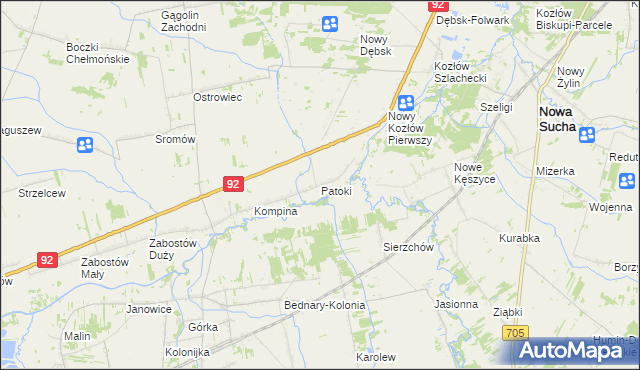 mapa Patoki gmina Nieborów, Patoki gmina Nieborów na mapie Targeo