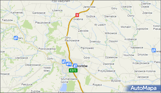 mapa Pęchowiec, Pęchowiec na mapie Targeo