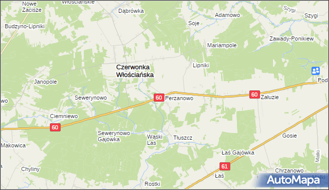 mapa Perzanowo, Perzanowo na mapie Targeo