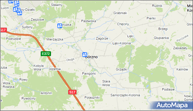 mapa Piaski gmina Górzno, Piaski gmina Górzno na mapie Targeo