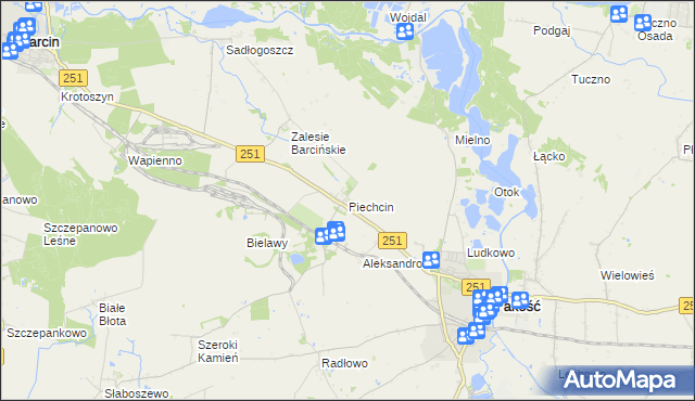 mapa Piechcin, Piechcin na mapie Targeo