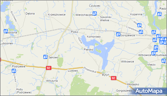 mapa Piersko, Piersko na mapie Targeo