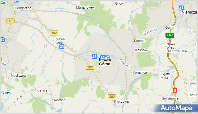 mapa Piława Górna, Piława Górna na mapie Targeo