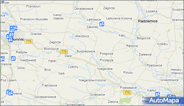 mapa Piotrkowice Wielkie, Piotrkowice Wielkie na mapie Targeo