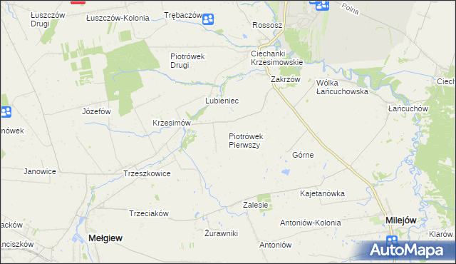 mapa Piotrówek Pierwszy, Piotrówek Pierwszy na mapie Targeo