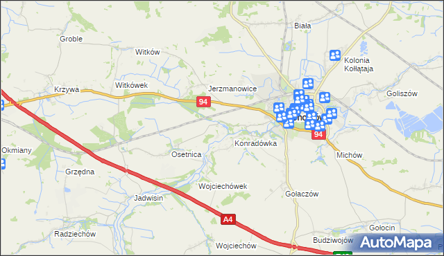 mapa Piotrowice gmina Chojnów, Piotrowice gmina Chojnów na mapie Targeo