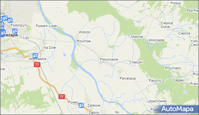 mapa Piskorowice, Piskorowice na mapie Targeo