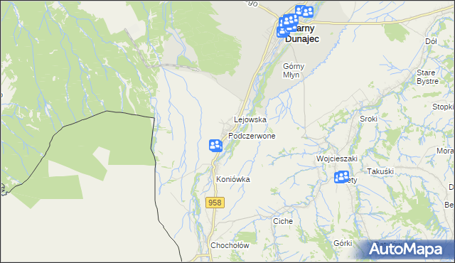 mapa Podczerwone, Podczerwone na mapie Targeo