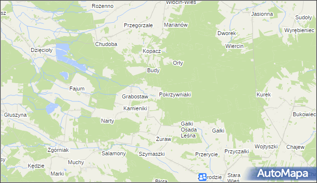 mapa Pokrzywniaki, Pokrzywniaki na mapie Targeo
