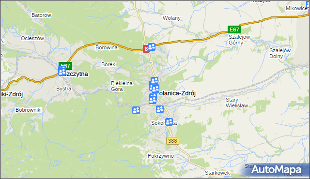 mapa Polanica-Zdrój, Polanica-Zdrój na mapie Targeo