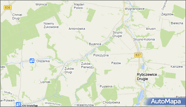 mapa Policzyzna, Policzyzna na mapie Targeo