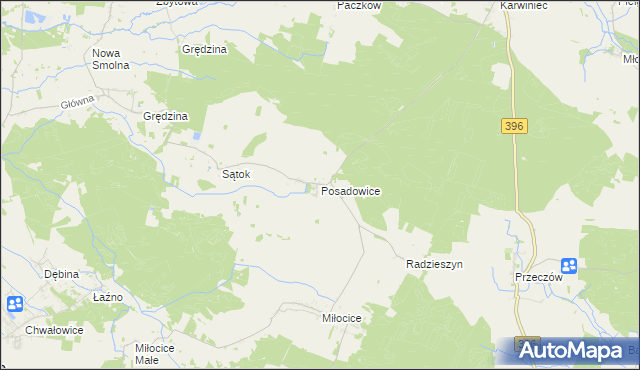 mapa Posadowice, Posadowice na mapie Targeo