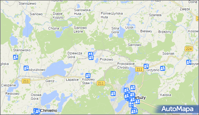 mapa Prokowo, Prokowo na mapie Targeo