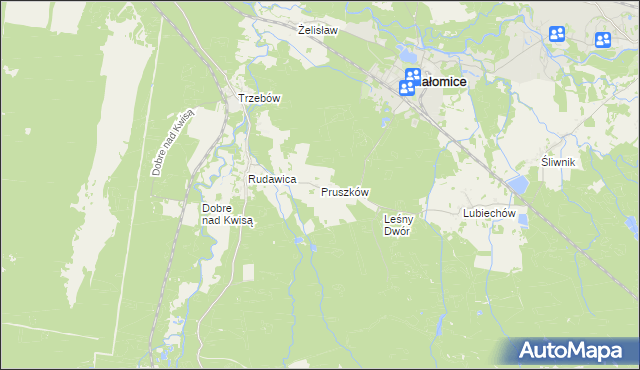 mapa Pruszków gmina Żagań, Pruszków gmina Żagań na mapie Targeo