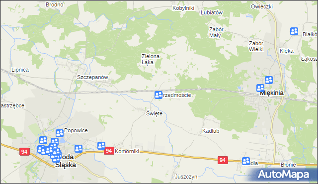 mapa Przedmoście gmina Środa Śląska, Przedmoście gmina Środa Śląska na mapie Targeo