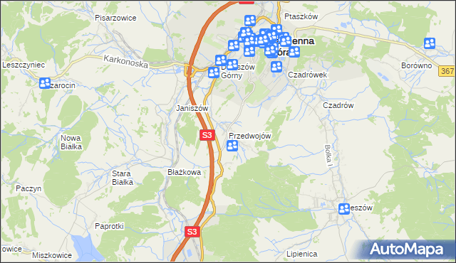 mapa Przedwojów, Przedwojów na mapie Targeo