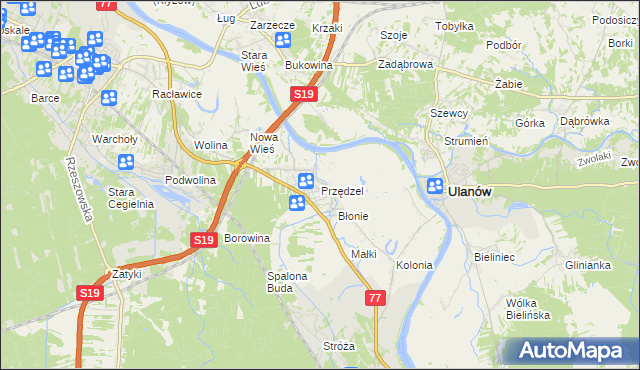 mapa Przędzel, Przędzel na mapie Targeo
