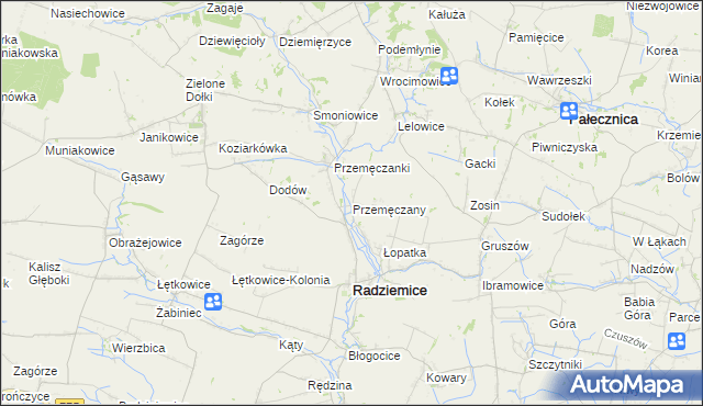 mapa Przemęczany, Przemęczany na mapie Targeo