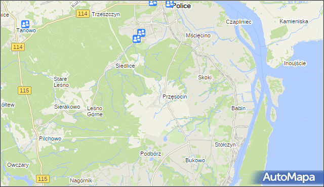 mapa Przęsocin, Przęsocin na mapie Targeo