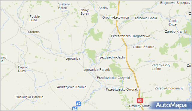 mapa Przeździecko-Jachy, Przeździecko-Jachy na mapie Targeo