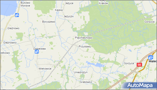 mapa Przystawy gmina Malechowo, Przystawy gmina Malechowo na mapie Targeo