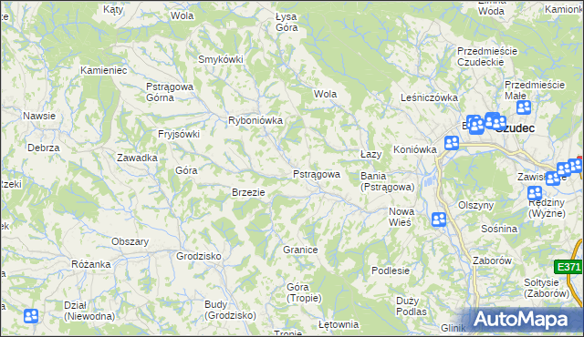 mapa Pstrągowa, Pstrągowa na mapie Targeo