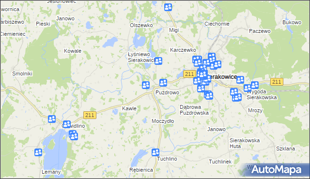 mapa Puzdrowo, Puzdrowo na mapie Targeo