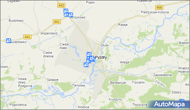 mapa Pyzdry, Pyzdry na mapie Targeo