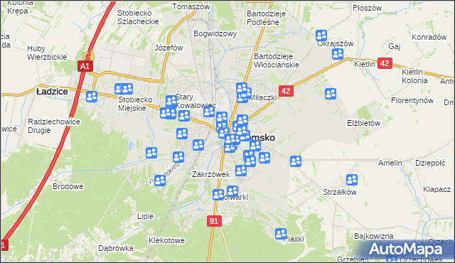 mapa Radomsko, Radomsko na mapie Targeo